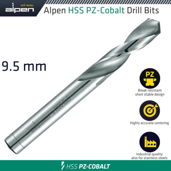 ALP9010095.jpg ALPEN COBALT DRILL SHORT BULK 9.50MM