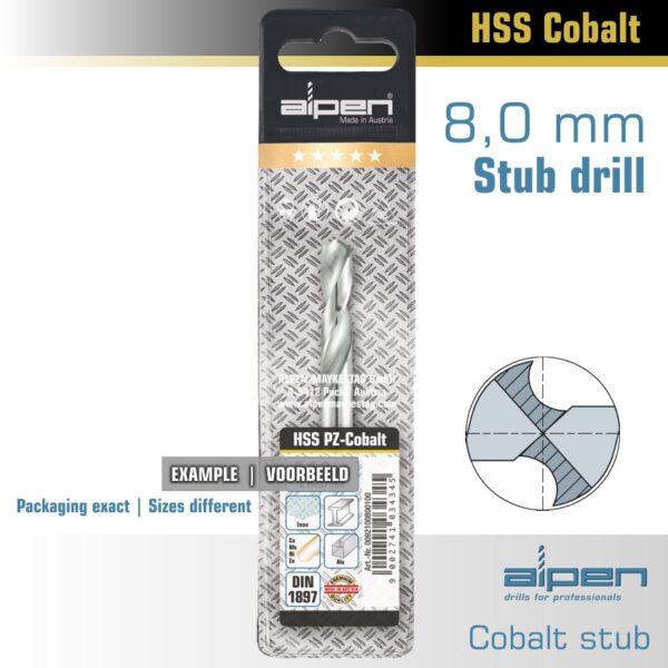 ALP92108.jpg COBALT DRILL BIT SHORT POUCH 8.0MM