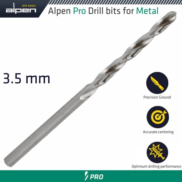 ALP9540035.jpg ALPEN PRO HSS DRILL DIN 338 RN 135 WITH SPLIT POINT 3.5MM BULK
