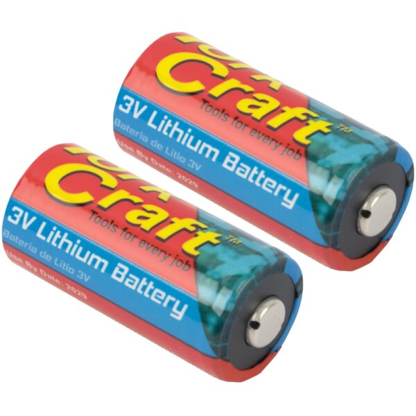 BATCR123A-2P.jpg BATTERY CR123A 3V LITHIUM X2 PER CARD (MOQ 6)