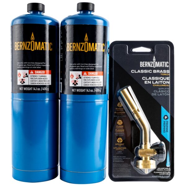 BERKIT001.jpg COMBO PACK 2 X PROPANE CYLINDER C/W PENCIL FLAME TORCH