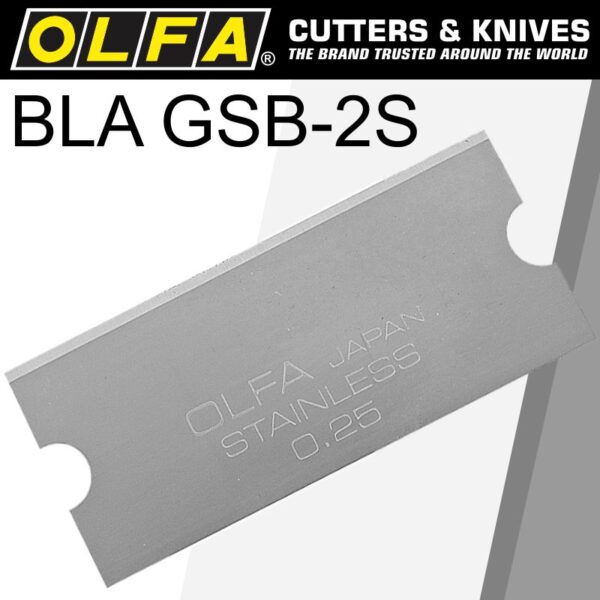 BLA20GSB-2S.jpg OLFA SCRAPER BLADE FOR GRS-2 S/STEEL 40MMX18MM 6PK
