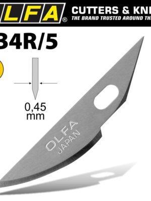 OLFA ART CURVED CARVING BLADE 5/PACK 8MM