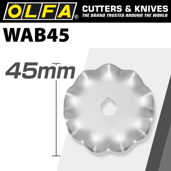 BLA20WAB451.jpg OLFA BLADES ROTARY WAVE CUTTER 45MM 1/PK