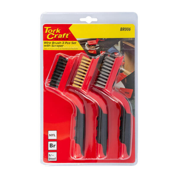 BR006.jpg SOFT GRIP WIDE BRUSH SET BRASS STAINLESS NYLON IN BLISTER TCW