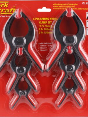 CLAMP SPRING NYLON 6PCE SET 75MM/100MM/150MM