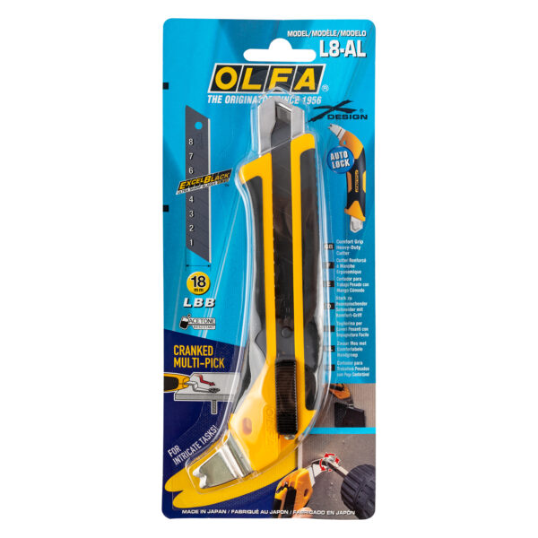 CTR20L8-AL.jpg OLFA KNIFE 18MM WITH AUTO LOCK HEAVY DUTY SNAP OFF BLADE CRANKED PICK