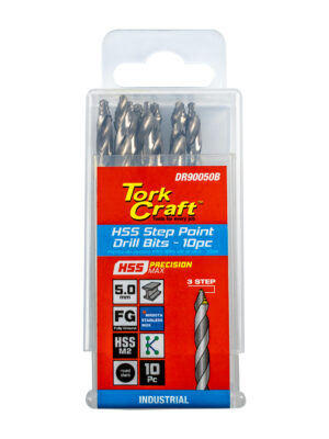 PRECISION-MAX STEP POINT 5.0MM HSS DRILL 10 PACK