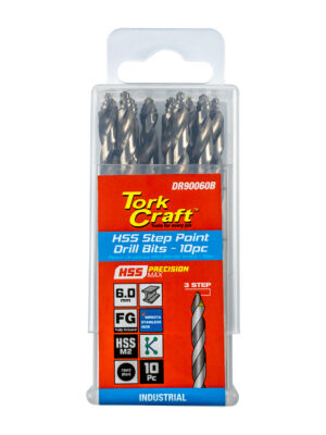 PRECISION-MAX STEP POINT 6.0MM HSS DRILL 10 PACK