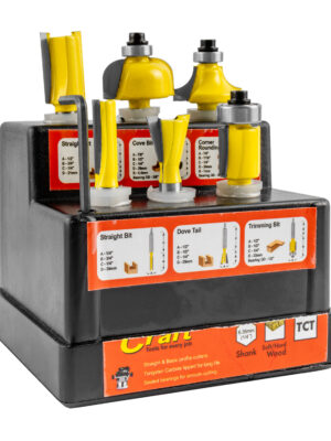 ROUTER BIT SET 6PC PLASTIC BOX 1/4 SHANK
