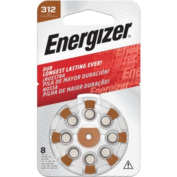 E303814700.jpg ENERGIZER HEARING AID BATTERY AZ312 BROWN 8 PACK (MOQ 6)