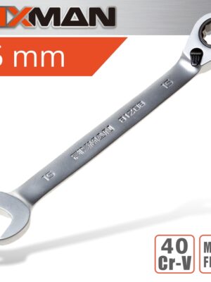 FIX20B1208.jpg FIXMAN REVERSIBLE COMBINATION RATCHETING WRENCH 15MM