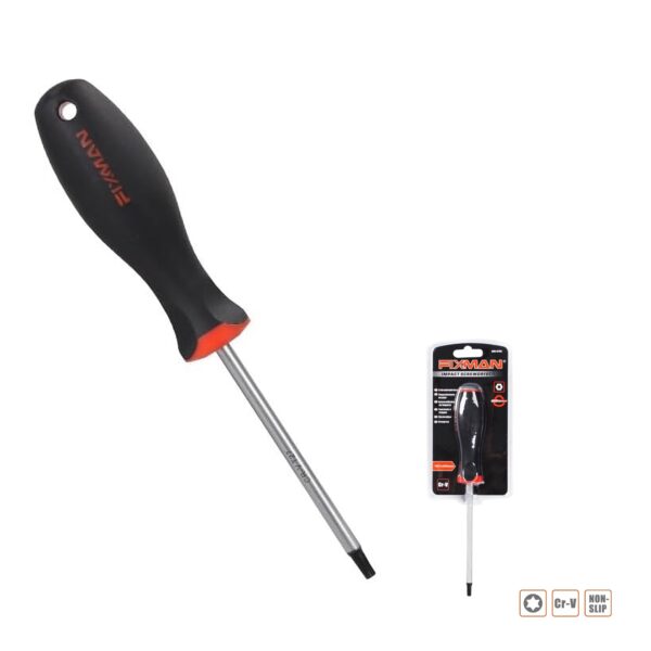 FIXMAN S/DRIVER TORX T10 6X75MM CRV WITH ERGONOMIC HANDLE
