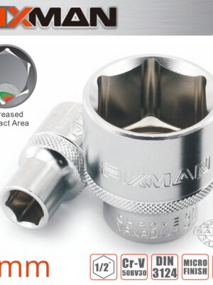 FIXMAN 1/2' DRIVE HEX SOCKET 9MM X 21.8MM