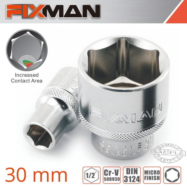 FIX20H0320M.jpg FIXMAN 1/2' DRIVE HEX SOCKET 30MM X 39.8MM