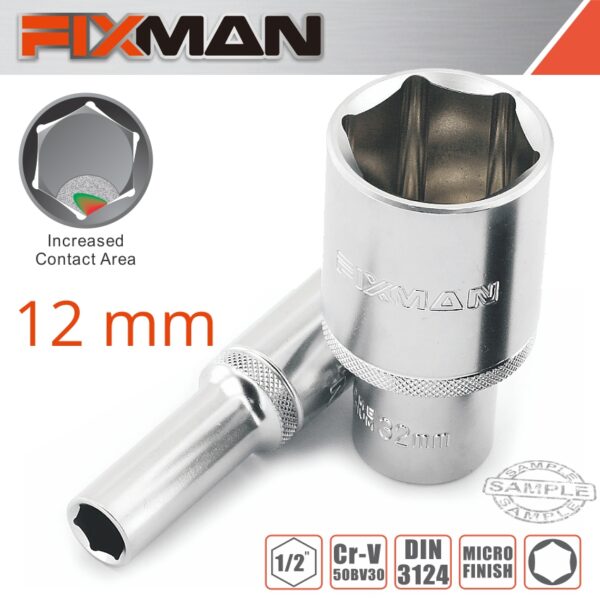 FIX20H0605M.jpg FIXMAN 1/2' DR DEEP SOCKET 12MM