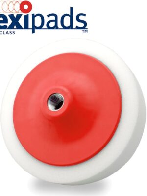 FLEX2044005.jpg WHITE COMPOUND SPONGE M14 X 2MM 150 x 50 RED BACKING