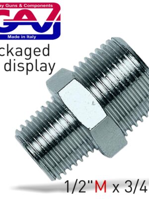 TAPER REDUCER NIPPLE 1/2'X3/4'MM PACKAGED