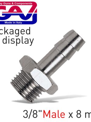HOSE ADAPTOR 3/8'M X 8MM PACKAGED