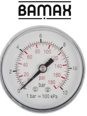 PRESSURE GAUGE 50MM 1/8 REAR PACKAGED