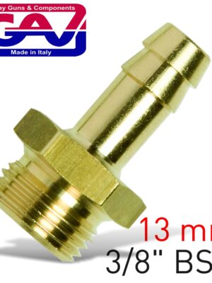 BRASS HOSE TAIL 3/8 M X13MM