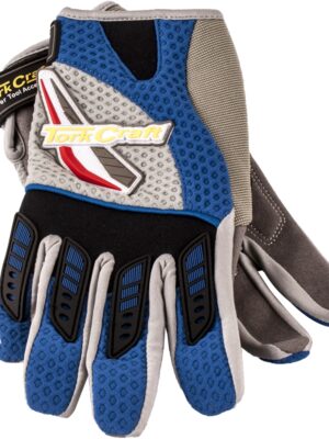 MECHANIC GLOVE X-SMALL SYNT.LEATHER LEATHER PALM AIR MESH BACK BLUE