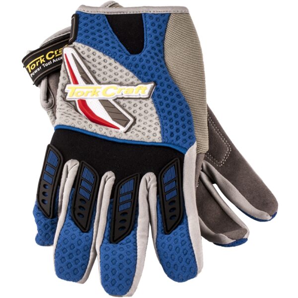 GL32.jpg MECHANICS GLOVE LARGE SYNTHETIC LEATHER PALM AIR MESH BACK BLUE