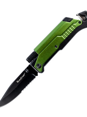 KN3486.jpg KNIFE SURVIVAL GREEN WITH LED LIGHT & FIRE STARTER IN DOUBLE BLISTER