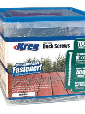 KREG STAINLESS STEEL DECK SCREWS 2' #8 COARSE PAN HEAD 700CT