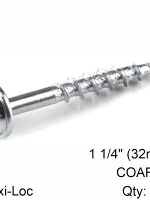 KREG ZINC POCKET HOLE SCREWS 32MM 1.25' #8 COARSE THREAD MX LOC 100CT