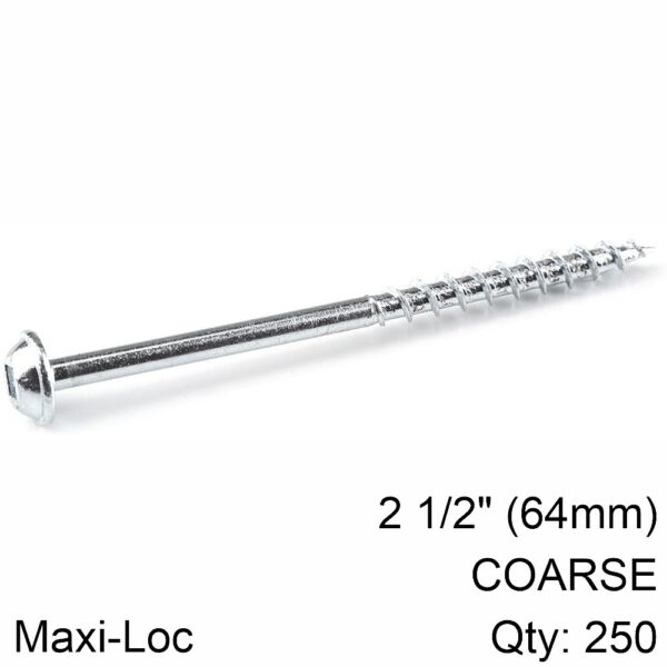 KR20SML-C250-250.jpg KREG ZINC POCKET HOLE SCREWS 64MM 2.50' #8 COARSE THREAD MX LOC 250CT