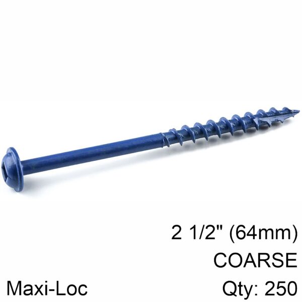 KR20SML-C250B-250.jpg KREG BLUE KOTE POCKET HOLE SCREWS 64MM 2.50' #8 COARSE THREAD MX LOC 2
