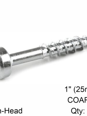 KREG ZINC POCKET HOLE SCREWS 25MM 1.00' #7 COARSE THREAD PAN HEAD 100C