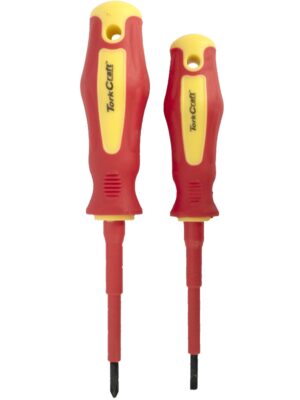 2PC SCREWDRIVER INSULATED VDE 3.5X75MM SLOTTED & PH1X80MM