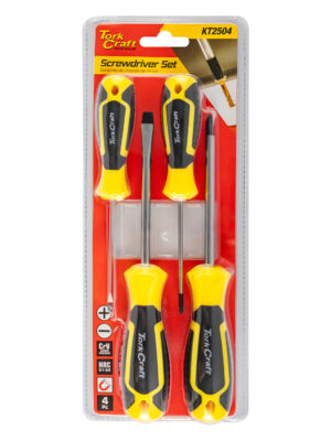 4PC SCREWDRIVER SET ( PH2X100MM PH0X75MM SL3X75MM 6X100MM)