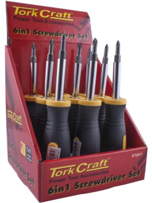 SCREWDRIVER 6 IN 1 CRV BITS PER BOX OF 9