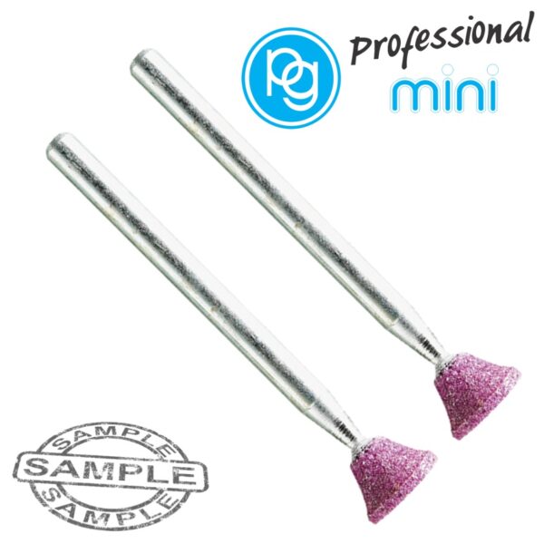 M2235.jpg RUBY GRINDING STONES 8X6MM.REVERSE TAPER.SH3MM.2PCS