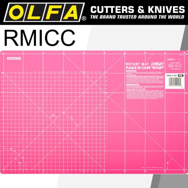 MAT20RMICC-PIK.jpg OLFA MAT ROTARY 450 X 300MM METRIC & INCH DOUBLE SIDED PINK