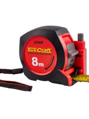 ME07825.jpg MEASURING TAPE WITH MARKER 8M X 25MM RUBBER CASING MATT FINISH