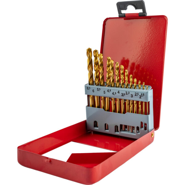 NR02013.jpg DRILL BIT SET 13PCE TIN. COATED METAL CASE