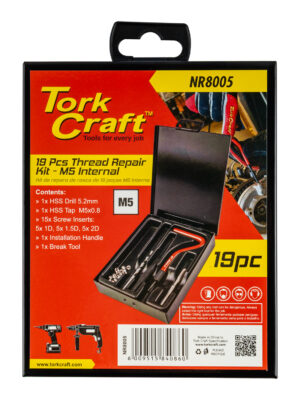 THREAD REPAIR KIT 19PC M5 X 0.8MM INTERNAL (METAL BOX)