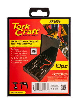 THREAD REPAIR KIT 19PC M6 X 1.0MM INTERNAL (METAL BOX)