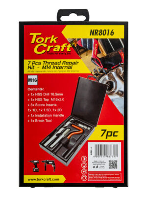 THREAD REPAIR KIT 7PC M16 X 2.0MM INTERNAL (METAL BOX)