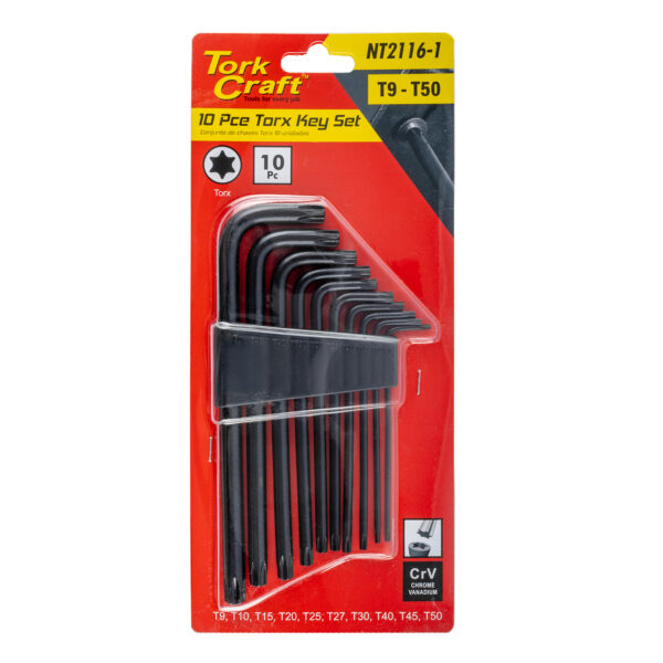 NT2116-1.jpg 10PC TORX KEY SET T9-T50 CR-V CARDED