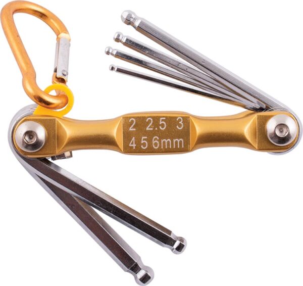 NT2262.jpg FOLDING KEY SET BALL POINT 2-2.5-3-4-5-6 YELLOW CHROME PLATED
