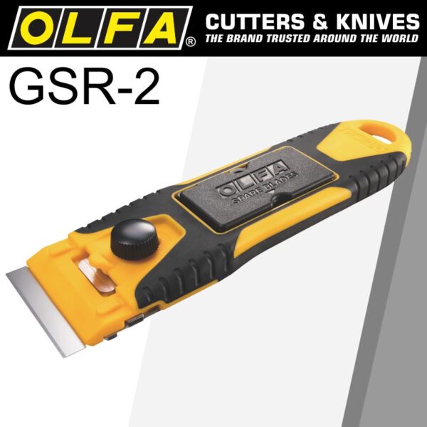 OLF20GSR-2.jpg OLFA COMPACT SLIM GLASS SCRAPER S/STEEL BLADE 40MMX18MM INC 6 BLADES