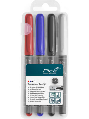 PICA534-04.jpg PERMANENT PEN 4PCS SET MEDIUM ASS. COLORS WITH INSTANT-WHITE PEN