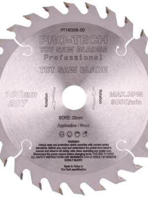 SAW BLADE TCT 160X2.2X20X28T WOOD PROF. PRO-TECH FES. TS55 W28