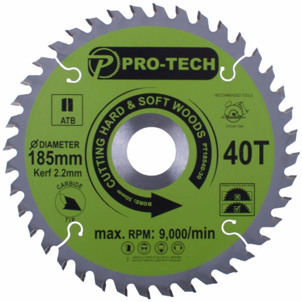 PT18540-30.jpg SAW BLADE TCT 185 X 2.2 X 30 X 40T WOOD PROF.