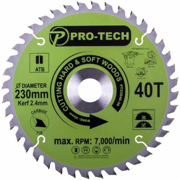 PT23040-30.jpg SAW BLADE TCT 230 X 2.4 X 30 X 40T WOOD PROF.